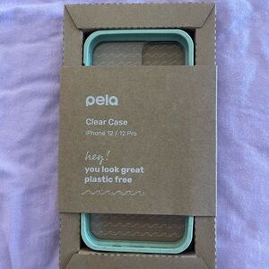 pela Clear iPhone 12 / 12 Pro Case — Mint Green Bumper